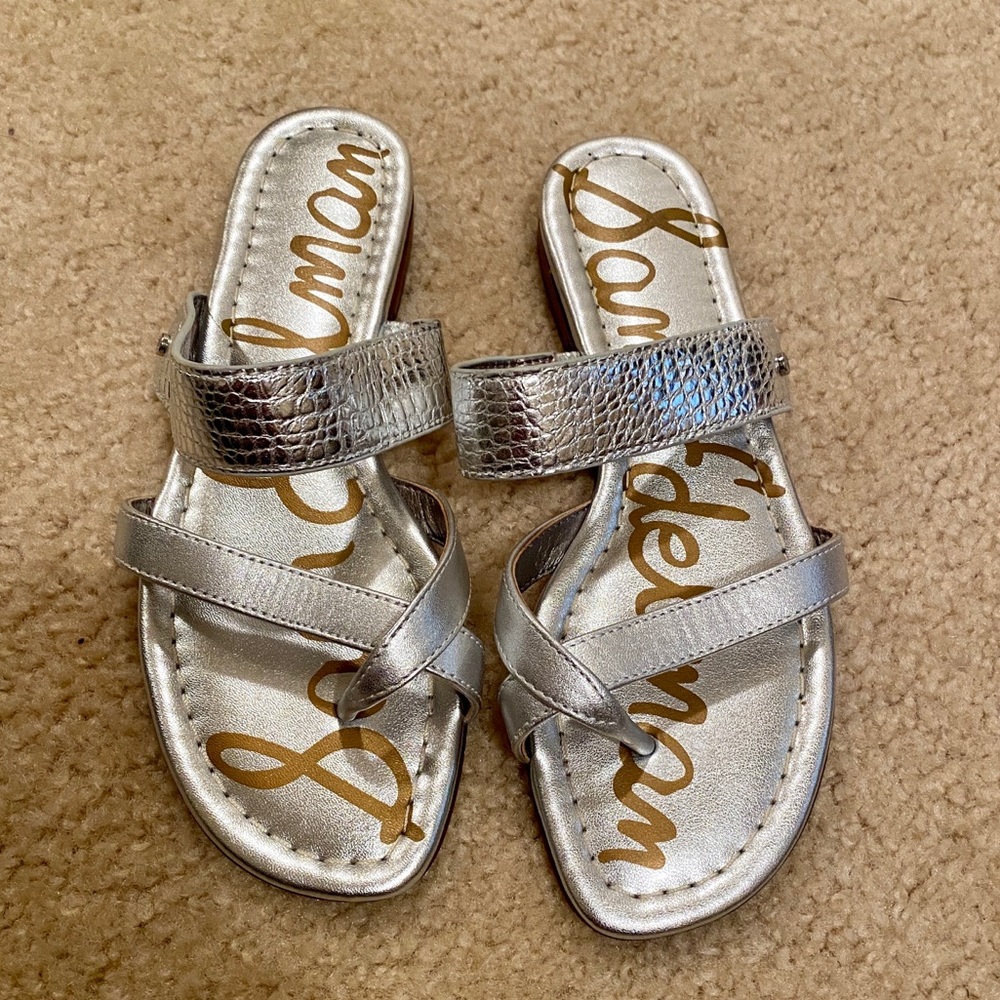 Silver crisscross Sam Edelman sandals